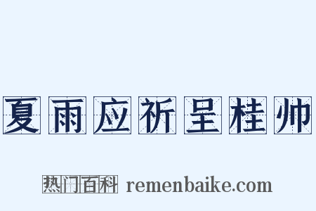 夏雨应祈呈桂帅是什么意思的图片